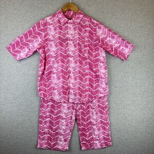 Ralph Lauren Pajama Set Women Small 2‎ Piece Pink Batik Lightweight Summer